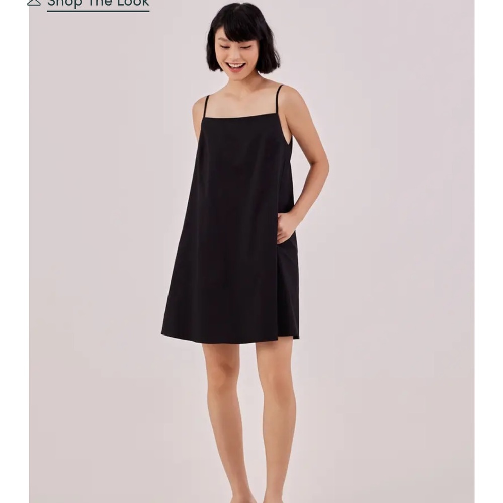 Black square neck dress, never worn